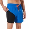 ineepor Men's Compression Swimming Trunks with Inner Shorts, Board Shorts,