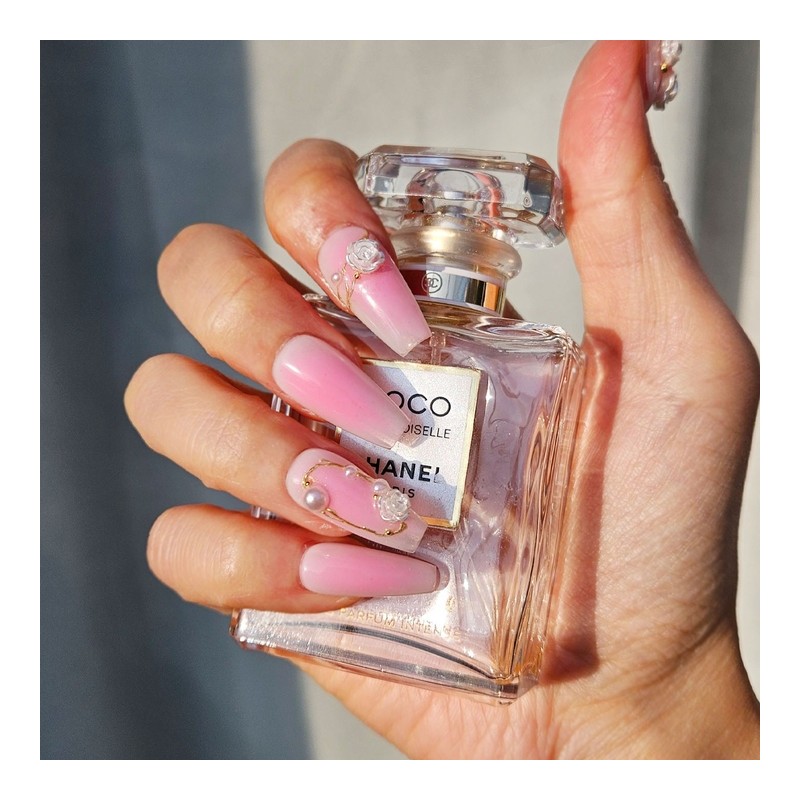 Antique Rose Wall Handmade Nail Tips - Square / 앤틱