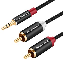SHULIANCABLE 3.5mm to 2RCA Convert Stereo Audio Cable, Male to 2*Male RCA Cable Y Splitter Design for Smartphones, Tablets, TVs and More (1M)