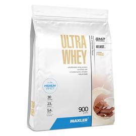 Maxler Maxler Ultra Whey Protein - 23 g Protein pro Portion - Reines Whey Protein Pulver - Molkenprotein-Konzentrat, Molkenprotein-Isolat, Molkenprotein-Hydrolysat - Mit BCAA - Milchschokolade - 900g