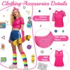 Pack of 10 80s Costume Accessories Set, 1980s Outfits for