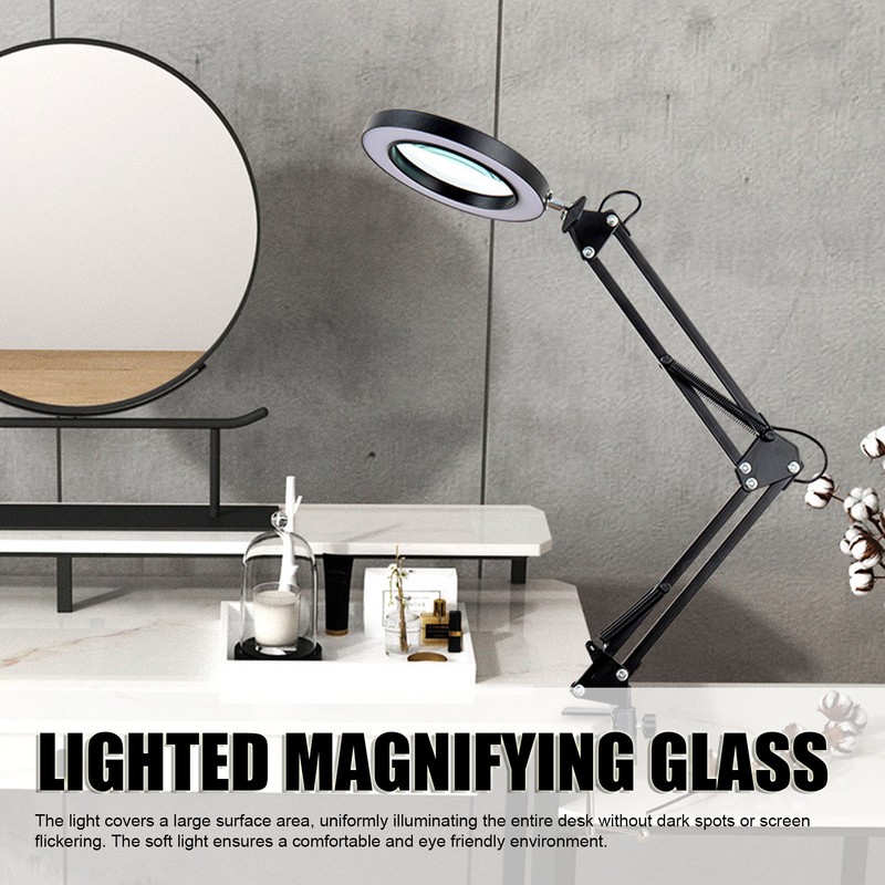 72 LED Magnifying Glass Light with Clamp Eye Protection 5X