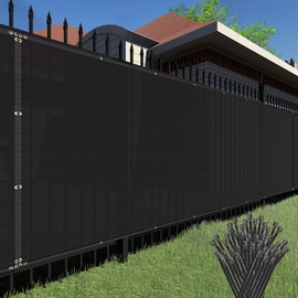 TANG Sunshades Depot Black 4x20' FT Privacy Fence Screen Temporary 150 GSM Heavy Duty Windscreen Fence Netting Fence Cover with Zipties 88% Privacy Blockage Excellent Airflow 3 Years Warranty