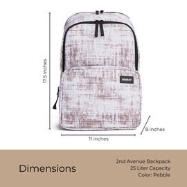 VOORAY 25L 2nd Avenue Backpack – Large Travel Backpack, Gym & Sports Backpack - Pebble