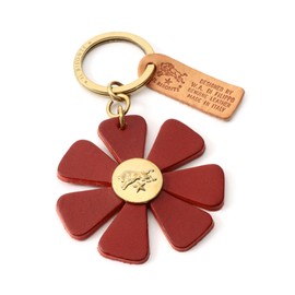 IL BISONTE Key Ring, Keychain, Leather, Genuine Leather, Cowhide Leather, Women's, Men's, Unisex, red