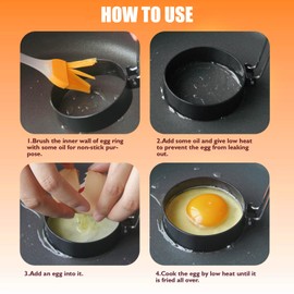 spiegeleierformen für die pfanne (Orange) 2 Stück Spiegeleiform Eierringe Spiegeleierformen für Die Pfanne Maker Eierformer für Gekochte Eierpfanne Spiegeleipfanne Pancake Pfanne Silikonform
