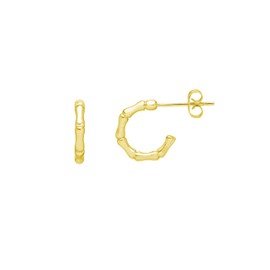 Estella Bartlett Gold Plated Small Bamboo Hoop Earrings