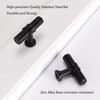 LONTAN 10 Black Knobs Kitchen Door Knobs Black Door Knobs