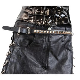 Funk Plus Silver Pyramid Stud Belt Genuine Leather Punk Goth Thrash Metal USA Made 3/4 - XL