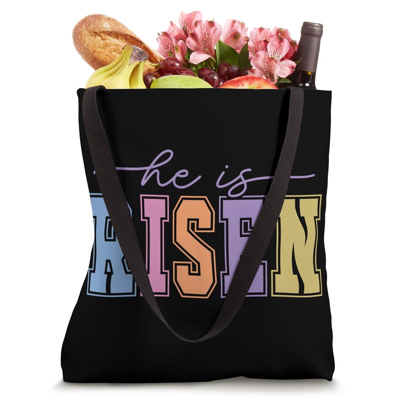 He Is Risen Colorful Easter Celebration Tote Bag
