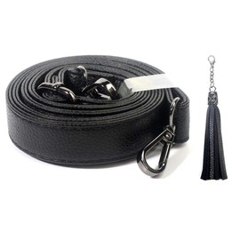 Beaulegan Crossbody Bag Strap Full Grain - Microfiber Leather - Replacement for Handbag/Purse, Adjustable 150 cm Long Black (2.5 cm/Gummetal)