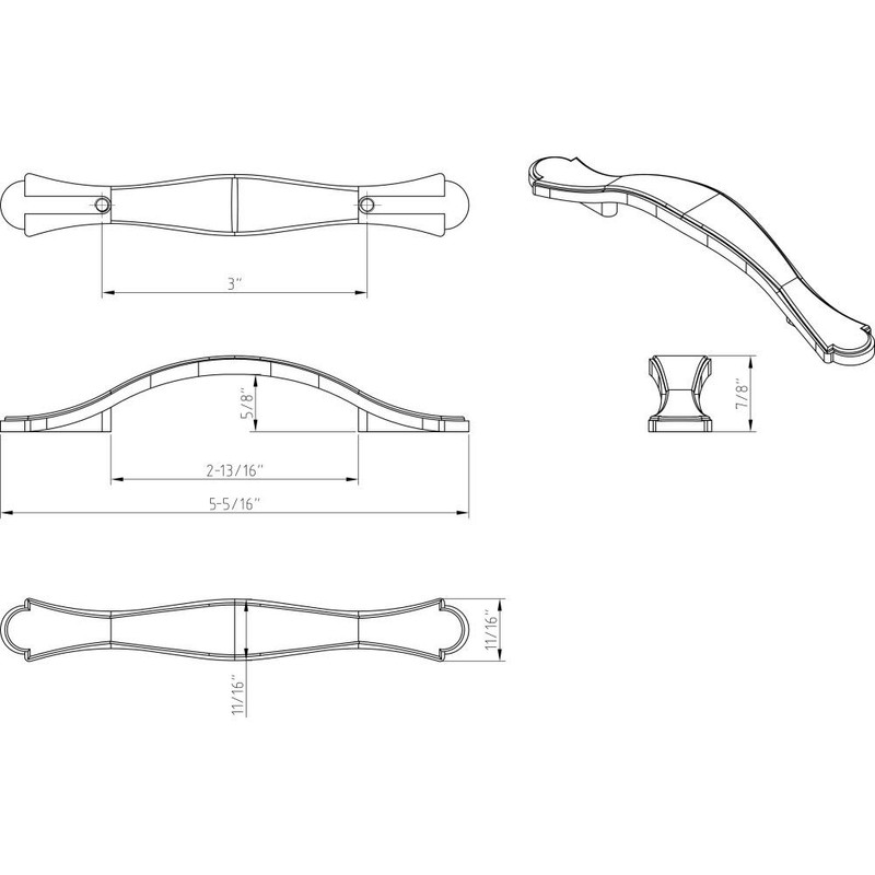 Elements by Hardware Resources 3" Center-to-Center Matte Black Gatsby Cabinet