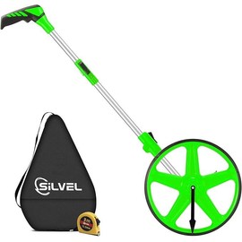 SILVEL 12 Inch Measuring Wheel, MAX9999FT Measuring Wheel in Feet and Inches, One key to Zero Rolling Tape Measuring Wheels, Green - Color: Measuring Wheel,Green