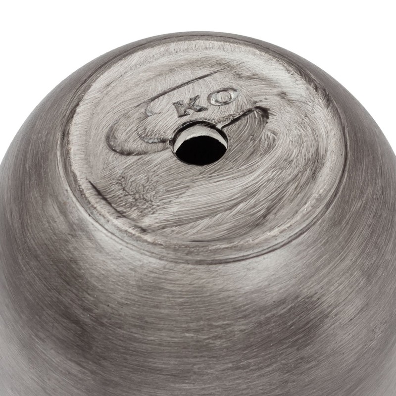 Dark concrete ceramic 13 cm planter with saucer, BARREL series