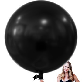 36 Inch Giant Light Pink Balloons, 6 Pack Large Round Light Pink Latex Balloons for Anniversary, Birthday, Christmas, Wedding, Baby Shower Party Decorations (Black)