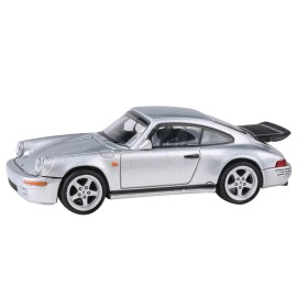 DCD 1987 RUF CTR Yellowbird 1/64 Scale Diecast Model Car Silver Metallic with Open Doors by Paragon Models