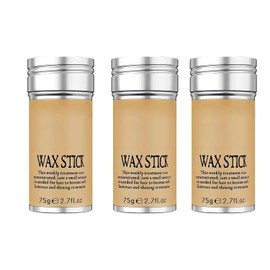 Barra de Cera Para Peinar El Cabello, 75g, Control de Bordes y Peinado, Acabado Suave y Sin Residuos Control Del Borde De La Peluca, No Grasosa, Adecuada Para Cabello Suelto y Encrespado, De Larga Duración Con Vitaminas (3 Barras de Cera)
