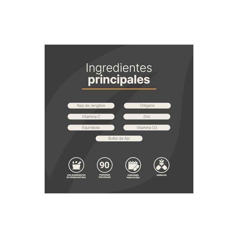 Immun Blend 180 Cápsulas 1000 Por Porción Jengibre Vitamina Zinc