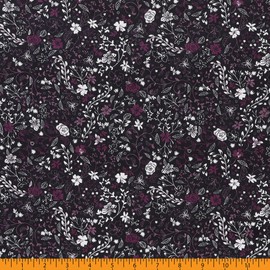 Mook Fabrics Double Faced Quilted Cotton (43'' Wide), Faux Metallic Italian Plum Cut by The Yard