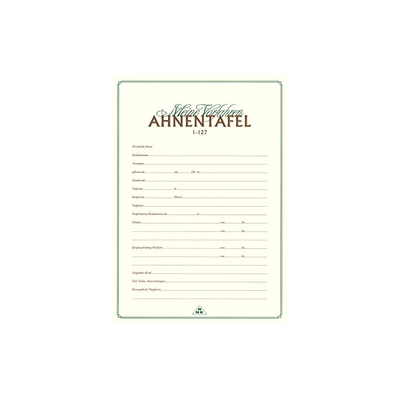 Ahnentafel A2 1-127 F.7Generat