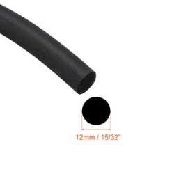 sourcing map Foam Rubber Weather Seal Strip, 12mm(15/32") Diameter 4 Meters (13.12Ft) Long Round EPDM Rubber for DIY Gasket, Warehouse, Pads, Foam Tubing, Crafts