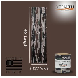 Stealth Strips Realtree Original Camo Silencing Tape | Self Adhesive Silencing Fabric | Great for Quieting All of Your Metal Hunting Gear and Accessories |(Realtree Original, 2.125" Wide)