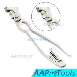 AAProTools Serra Emasculator Bent Handle with Ratchet Triple Crush 14" Stainless Steel Veterinary