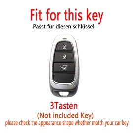 HIBEYO Smart Car Key Case Suitable for Hyundai Protective Leather Key Case Key Case Key Fob for Hyundai Sonata Tucson NX4 Key Case Car Remote Controls Black