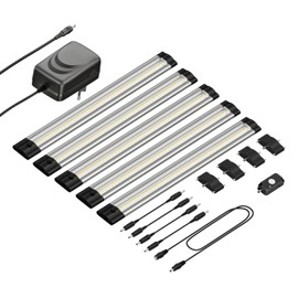 parlat Siris LED Under-Unit Light, Motion Sensor, Flat, 30 cm, Each 368 lm, Warm White, Set of 5