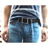 Bell Label 40 Cowhide Tanned Leather Silver H Buckle Leather