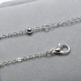 Yienate Dainty Lava Stone Necklace Silver Chain Retro Volcano Stone Ball Pendant Beads Clavicle Chain Necklace Jewelry for Women Girls