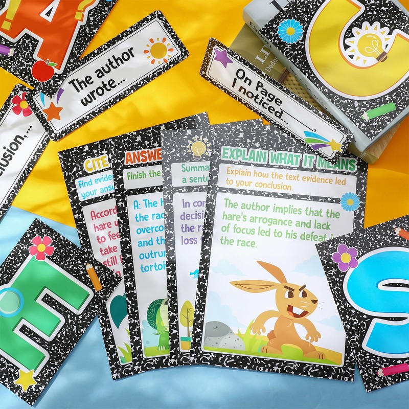 Outus 36 Pcs Races Writing Strategy Bulletin Board Poster Set