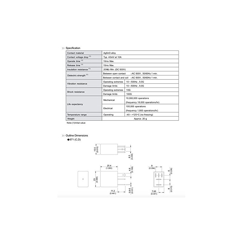 Song Chuan 871-1C-C-R1U01 12VDC (Pack of 3) Micro 280 SPDT