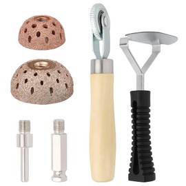 PineHaven 6 Pcs Tire Repair Tools,42mm&55mm Tungsten Steel Buffing Wheels,Professional Tire Repair Tools Kit Complete with Patch Roller & Scraper for Car/Truck Tire Grinding and Polishing