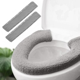 2 pack Toilet-seat cushion Warmer Cover – Toilet seat cover Pads plush warm thick Bathroom Warmer 2 pack toiletseatcover - Color: Light Gray