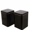 Dosenritter 2 x Square Storage Jars/Tea Canisters, Stackable, Black, Aroma-Proof