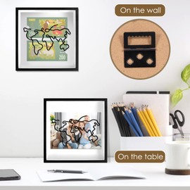 Adventure Archive Box Frame Travel Memory Box Ticket Shadow Box for Filling DIY Keepsake Wood Frame with Slot Display Box Hanging Ticket Display Case Frame for Movie Sporting Events Concert 30x30cm