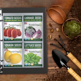 Performore 4 Pocket Garden Seeds Storage Clear Sheet Protectors, Card Protectors, Each Pocket Measures 3.5" x 5.25", Fits in Standard 3 Ring Binder, 50-Pack