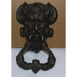 gr Rustic Door Knocker Ram Cast Iron Antique Brown Nostalgia Pure Gothic Aries