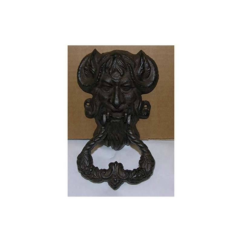gr Rustic Door Knocker Ram Cast Iron Antique Brown Nostalgia