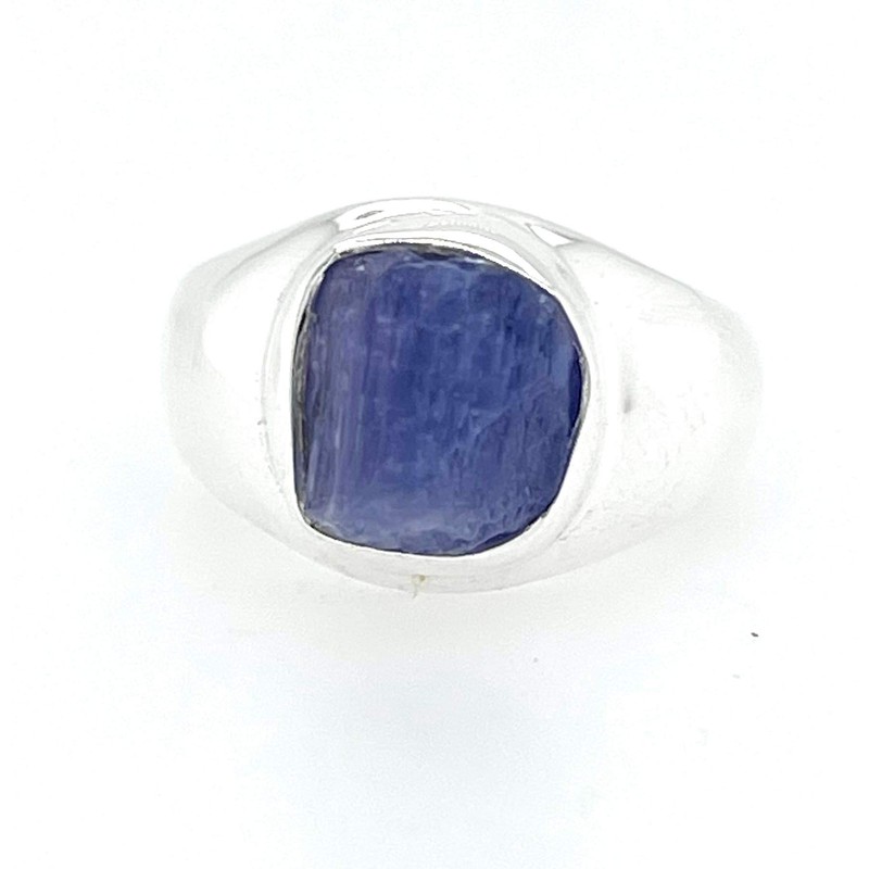 Natural Cluster Tanzanite 925 Solid Sterling Silver Men's Ring Size