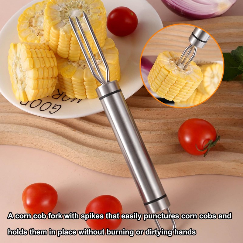 4 Pcs Corn On The Cob Skewers, Corn Cob Holders,