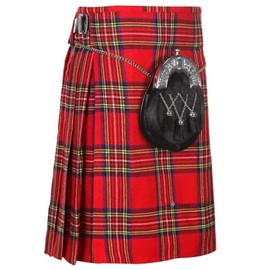 The Scotland Kilt Company Men's 5 Yard Tartan Kilt with Plus Kilt Pin - Royal Stewart - 36"