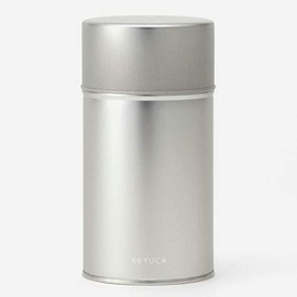 KEYUCA Dough Tea Caddy (7.1 oz (200 g) / Silver/Steel), Made in Japan, Fashionable, Tea Canister, Green Tea, Sencha, Matcha, Tea Coffee, Storage Container