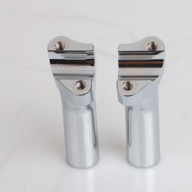 Unbranded Chrome 4.5" Tall Pullback Handlebar Riser For Harley Road King Softail Sportster