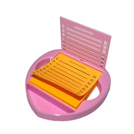 Heart Sticky Note Holder with Stencil Pink, Sticky Note Dispenser Compatible with Post-It Note, Post Note Organizer 3x3 Self Stick Note Pads Office Desk Accessories Gift Idea School Office Supplies