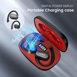 Srnede Open-Ear Headphones Wireless-Earbuds Bone-Conduction Headphones Wireless Headphones Open Ear Earbuds Running Headphones Workout Headphones Gym Headphones