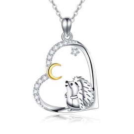 JERWLI Igel Halskette 925 Sterling Silber Igel Kette Schmuck Geschenk für Damen und Mädchen