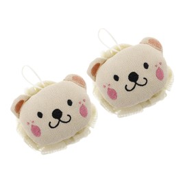 Baluue Cartoon Lion Design Bath Poufs 2pcs Loofah Sponge Gentle Cleaning for Baby's Skin Bath Accessories for Shower