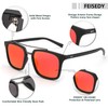 FEISEDY Men Women Vintage Square 70s Pilot Polarized Sunglasses Double